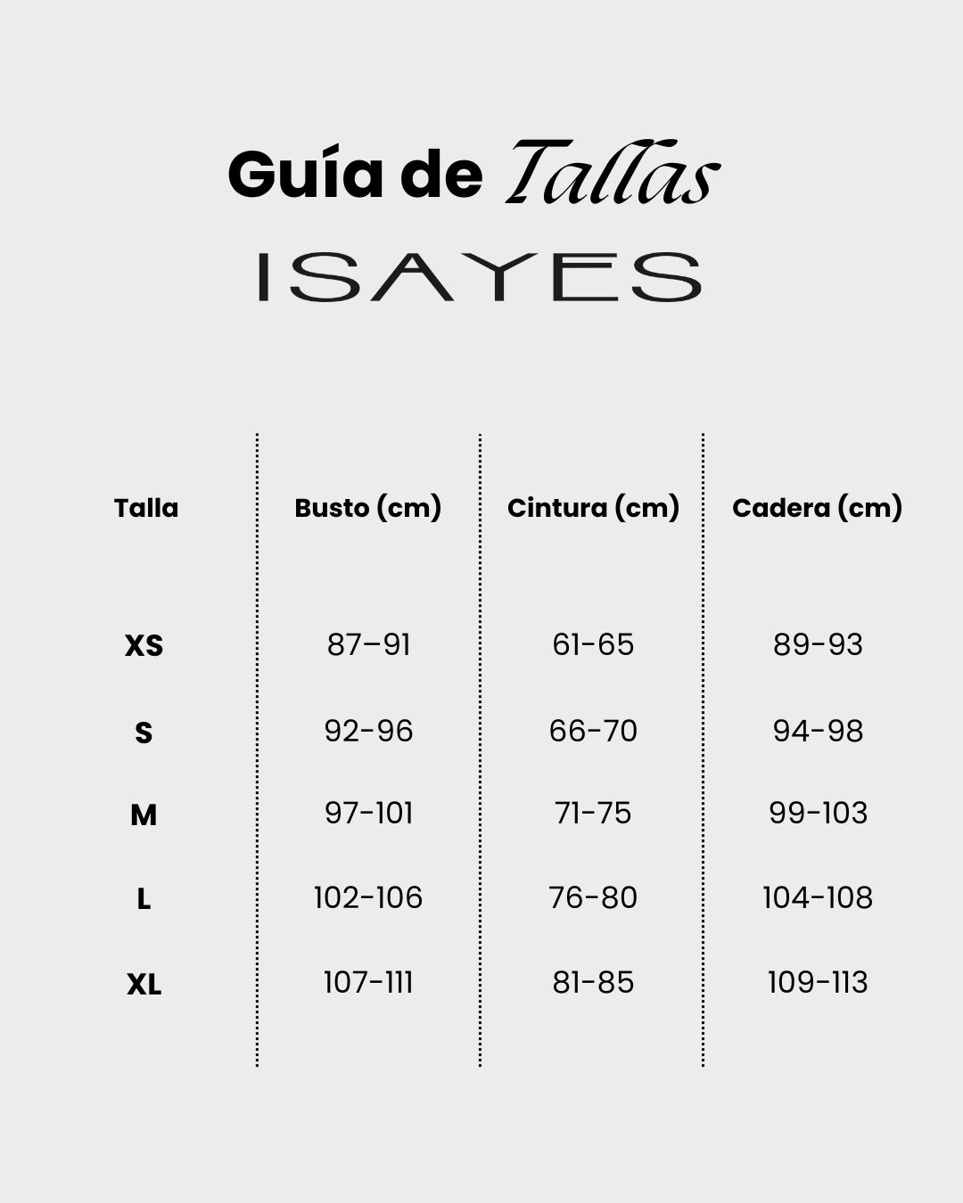 Guía de tallas